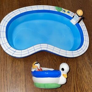Vintage Lotus Pool and hot tub chip and dip set